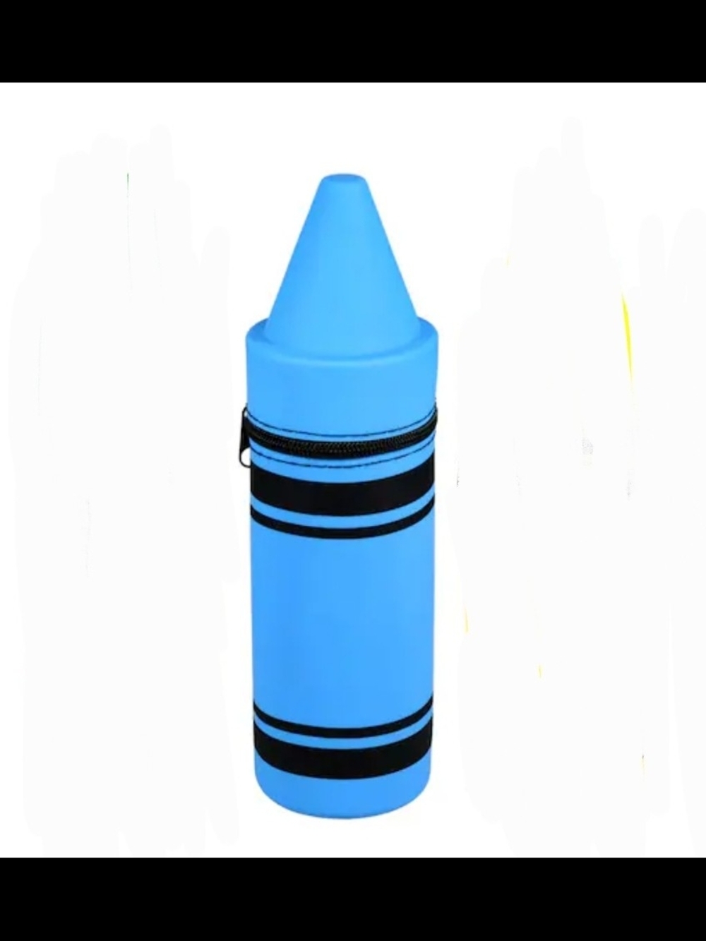 Blue Crayon-Shaped Silicone Pencil Pouch- NWT - Picture 10 of 11